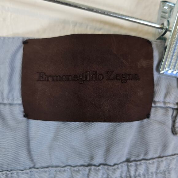 Ermenegildo Zegna Pants Men's 40 Blue Cotton Linen Blend Coastal Casual READ - Picture 5 of 12